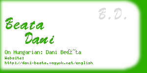 beata dani business card